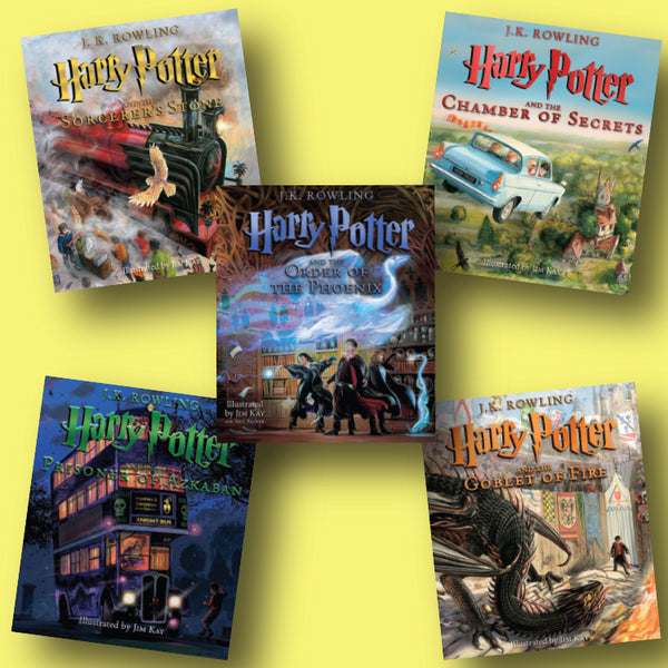 Harry Potter Illustrated Editions Five-Book Set w/FREE Art Prints ...