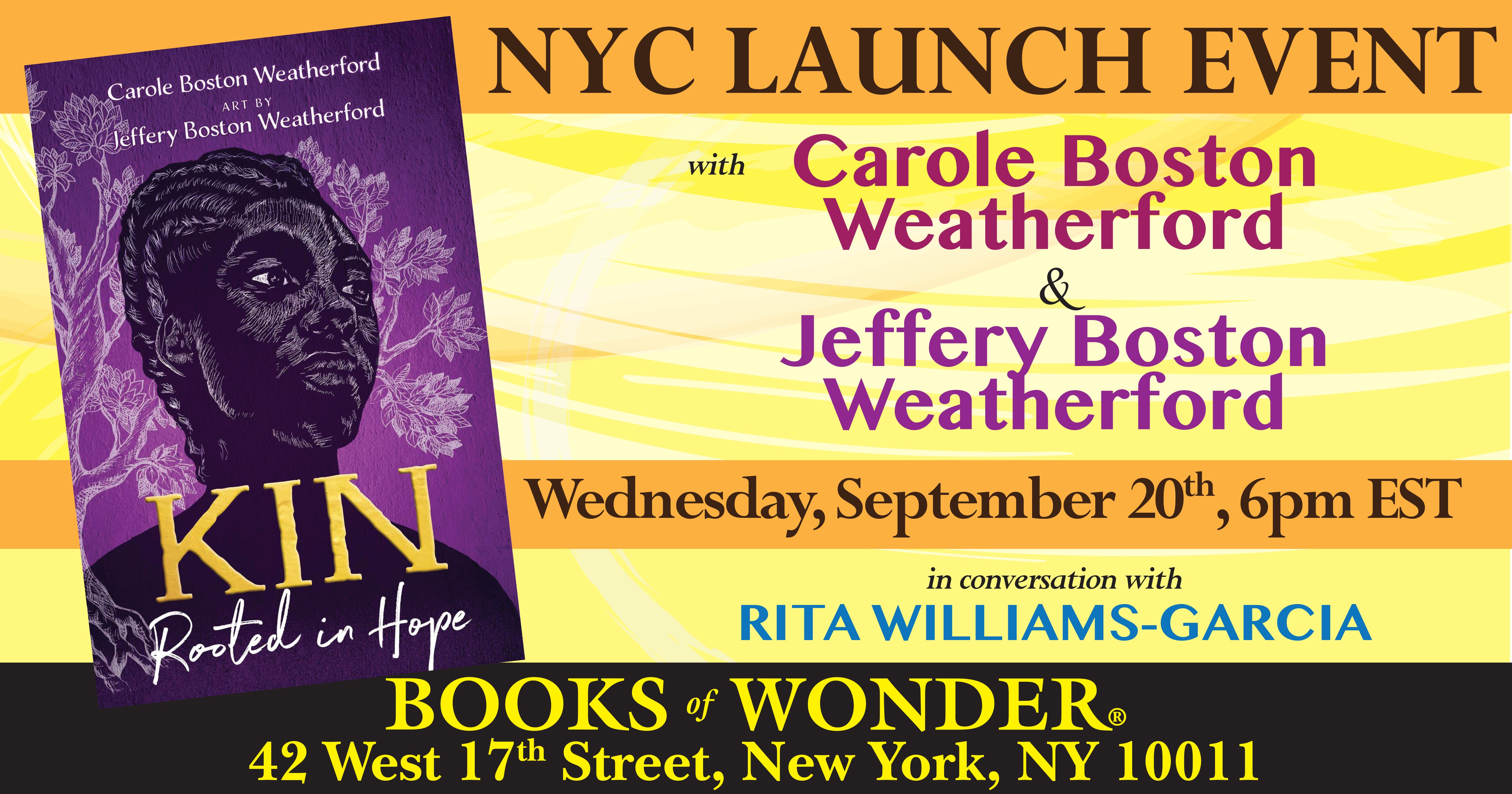 NYC Launch for Kin by Carole Boston Weatherford and Jeffery Boston