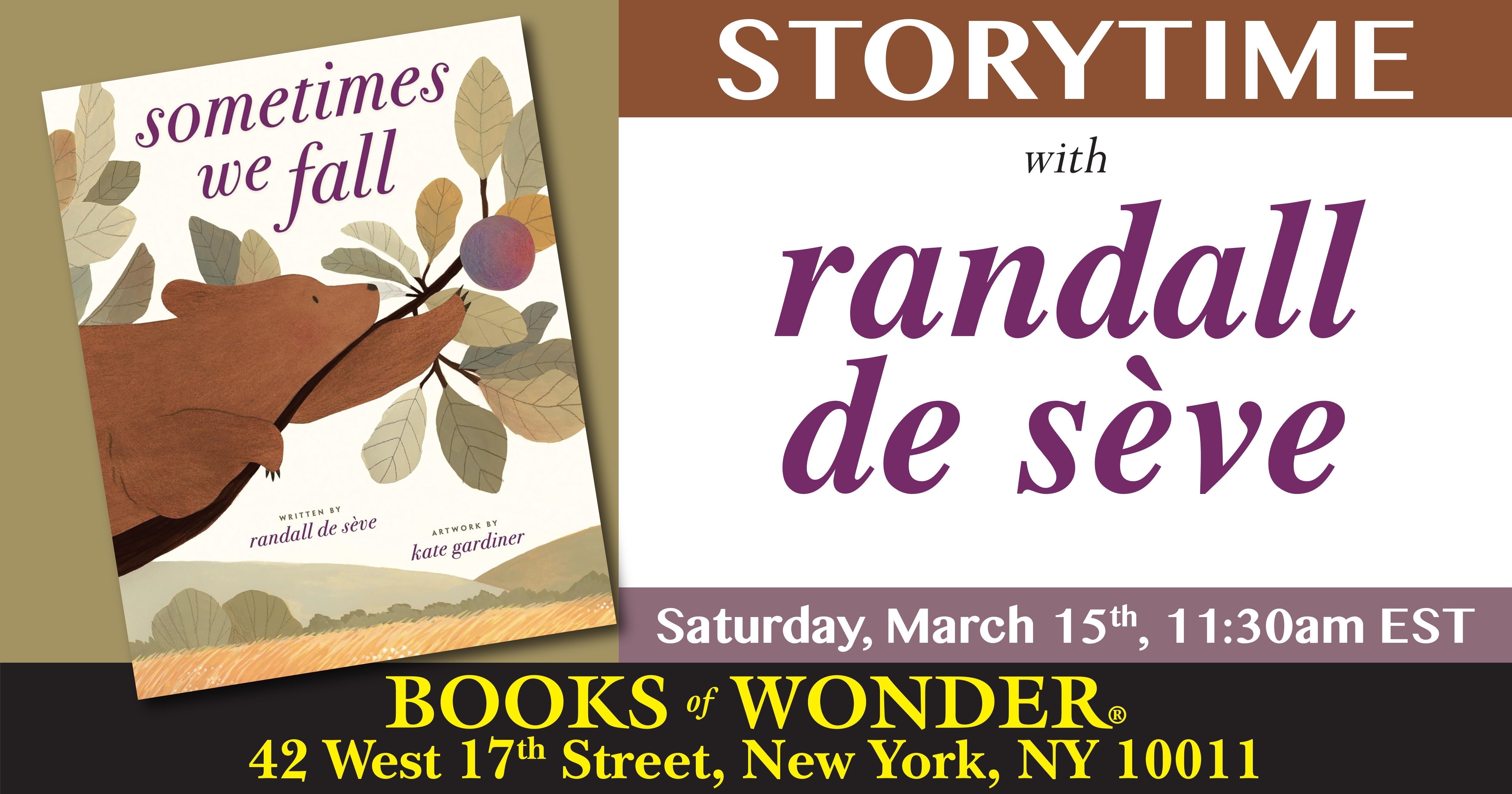 Storytime with the Author | Randall de Seve