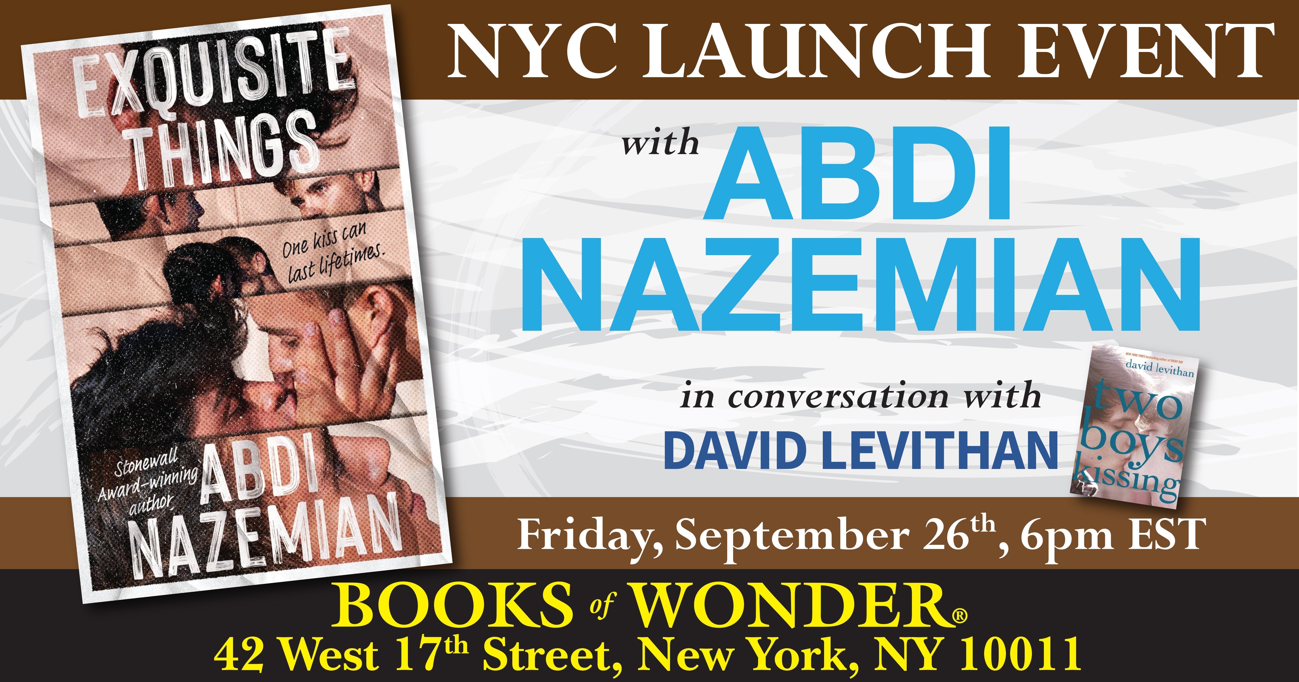 NYC Launch Event | Exquisite Things by Abdi Nazemian