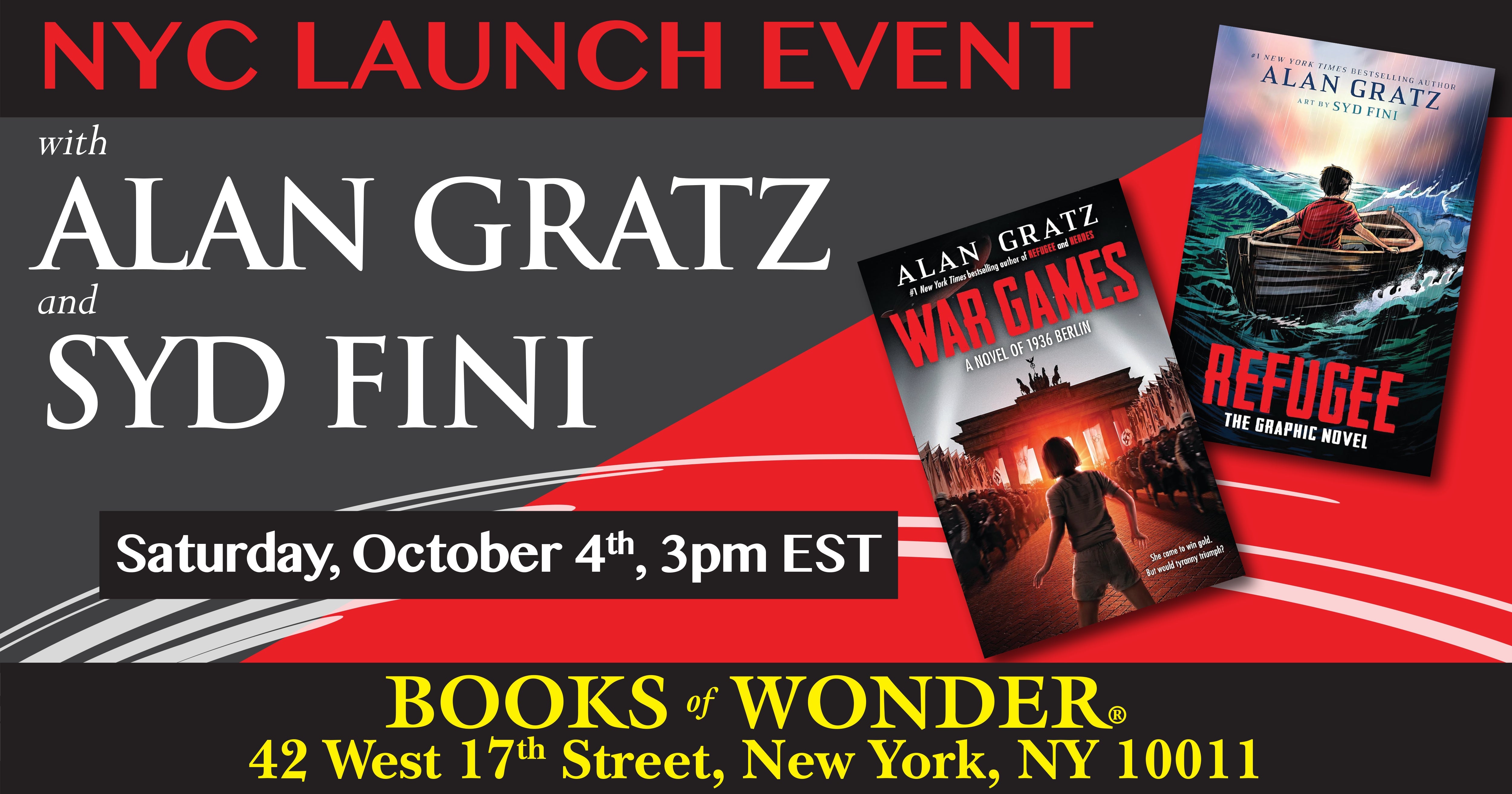 NYC Launch Event | War Games and Refugee: The Graphic Novel by Alan Gratz!