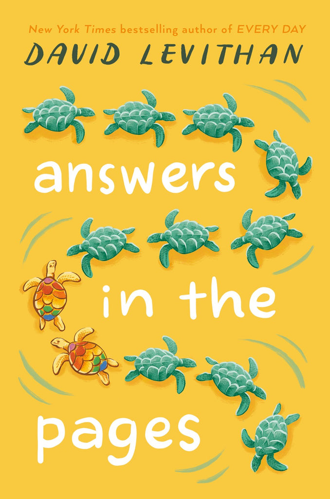 Cover for Answers in the Pages, showing some rainbow turtles with some green turtles