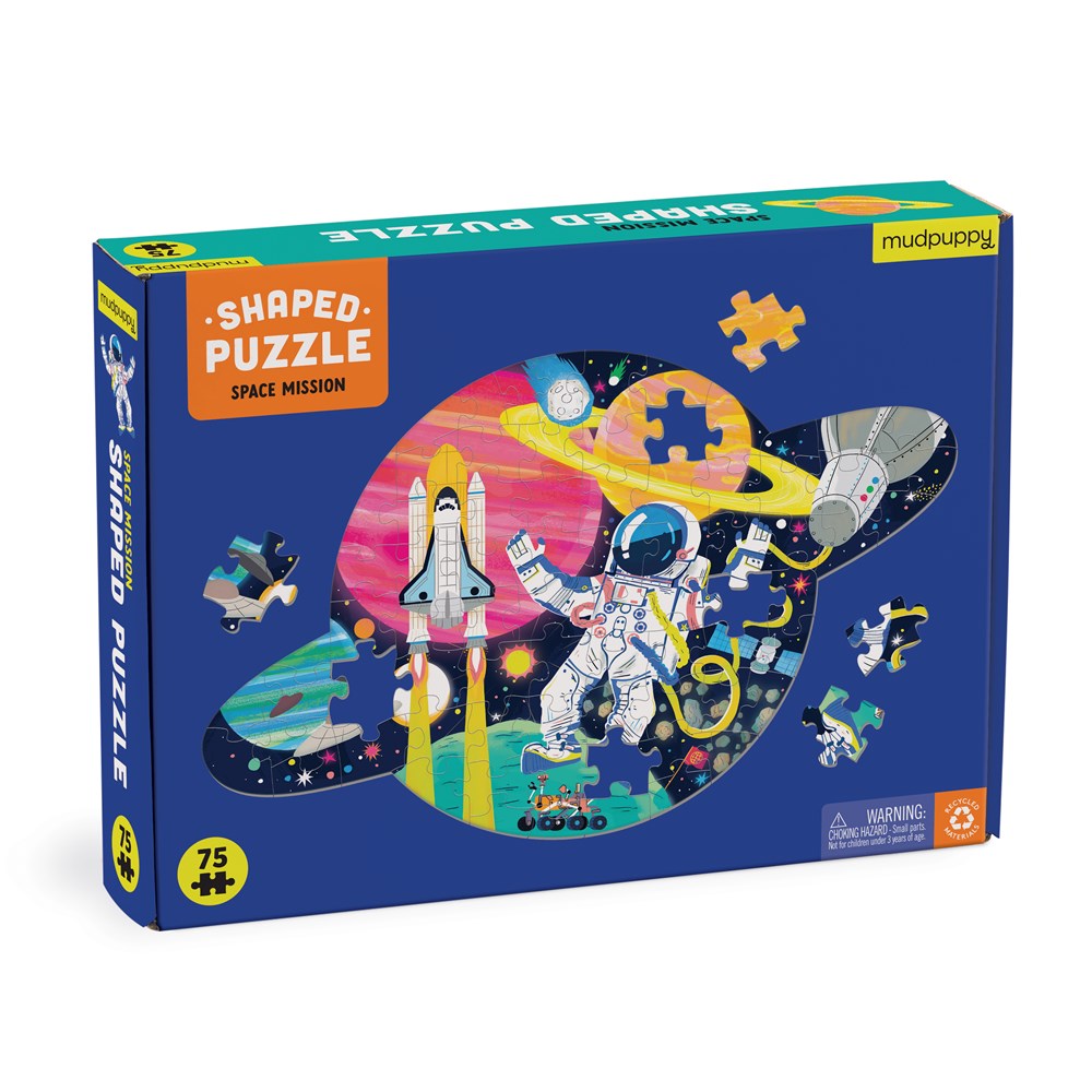 Space Mission 75-Piece Shaped Scene Puzzle