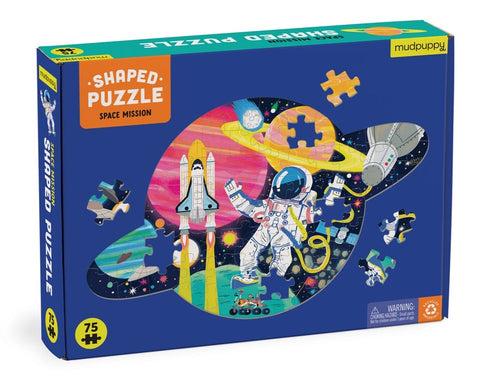 Space Mission 75-Piece Shaped Scene Puzzle