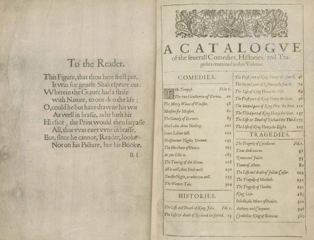 Shakespeare's First Folio: 400th Anniversary Facsimile Edition Shakespeare's First Folio: 400th Anniversary Facsimile Edition