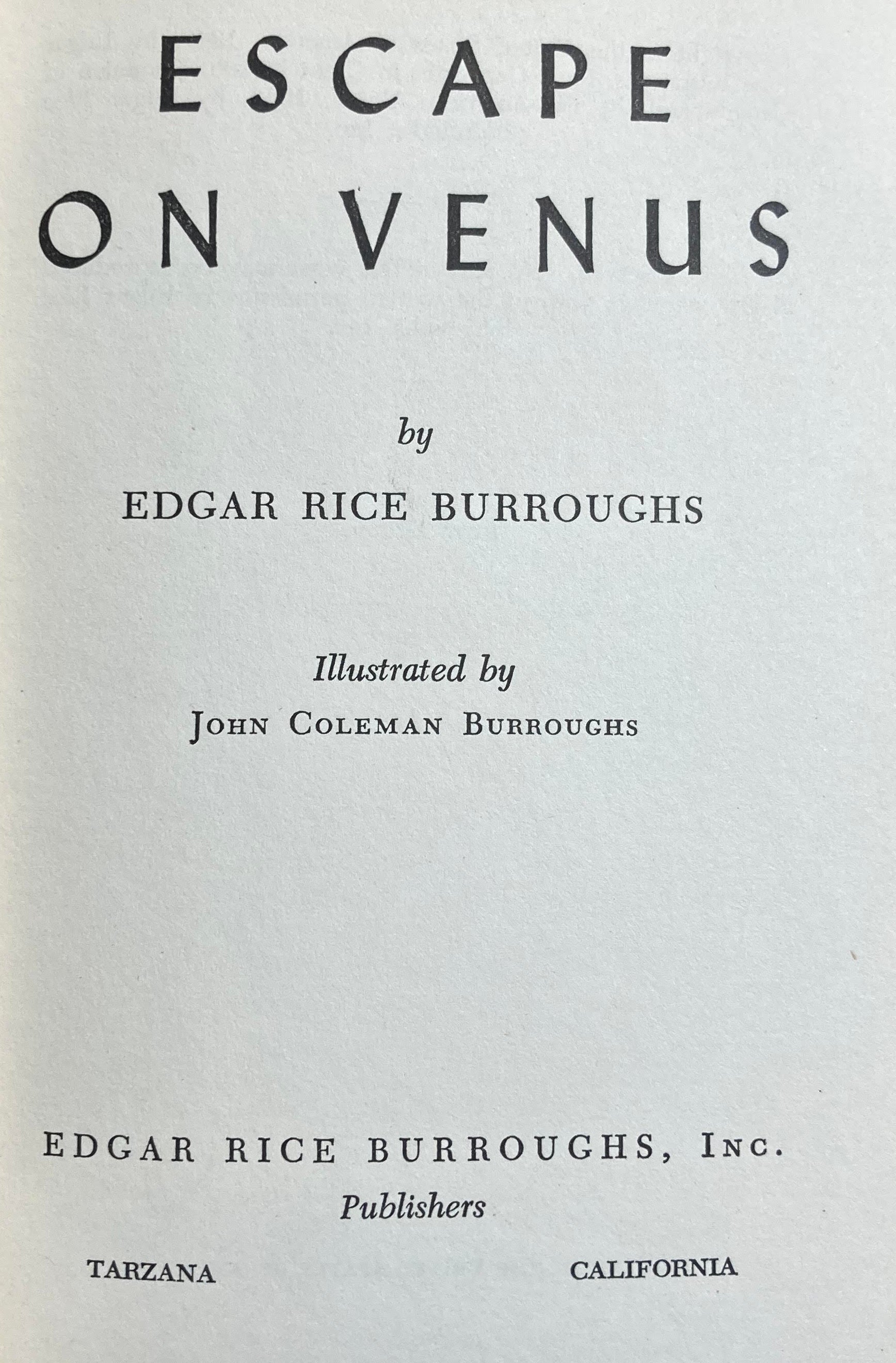 Escape on Venus Books of Wonder