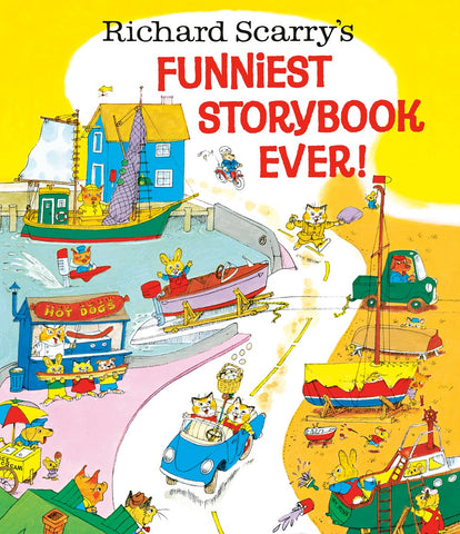 Cover for Funniest Storybook Ever, showing a variety of BusyTown folk around 