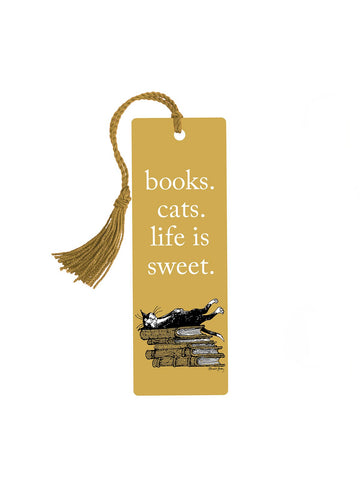 Books. Cats. Life is Sweet. Bookmark