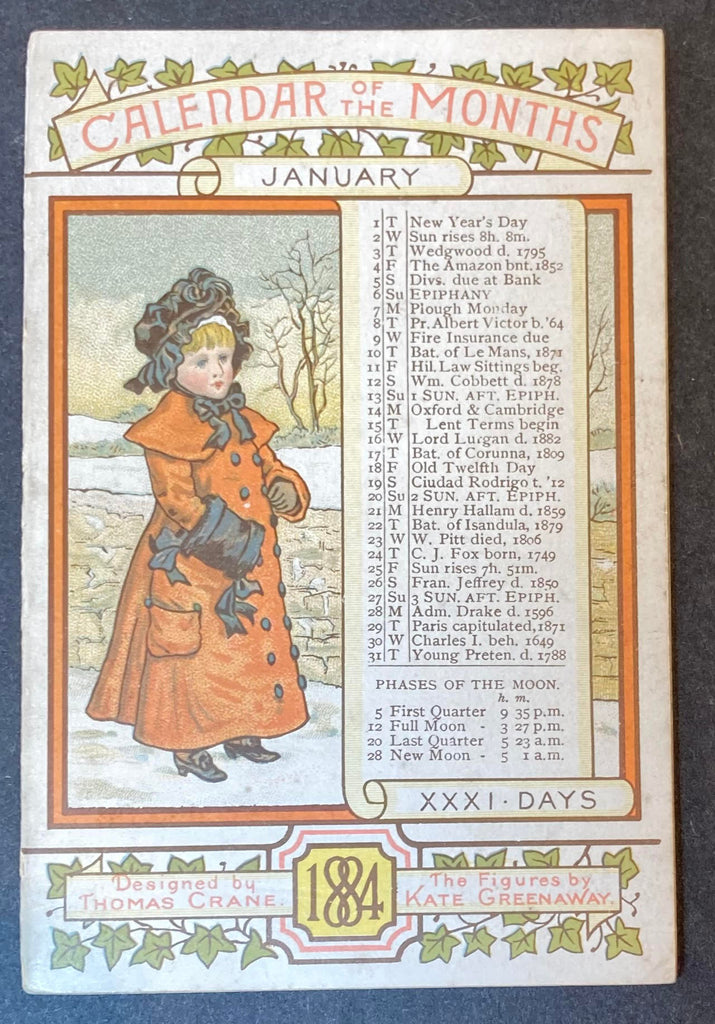 Calendar of the Months 1884