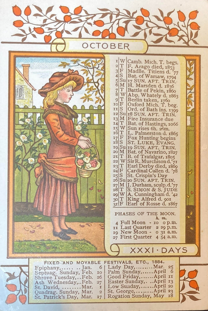 Calendar of the Months 1884