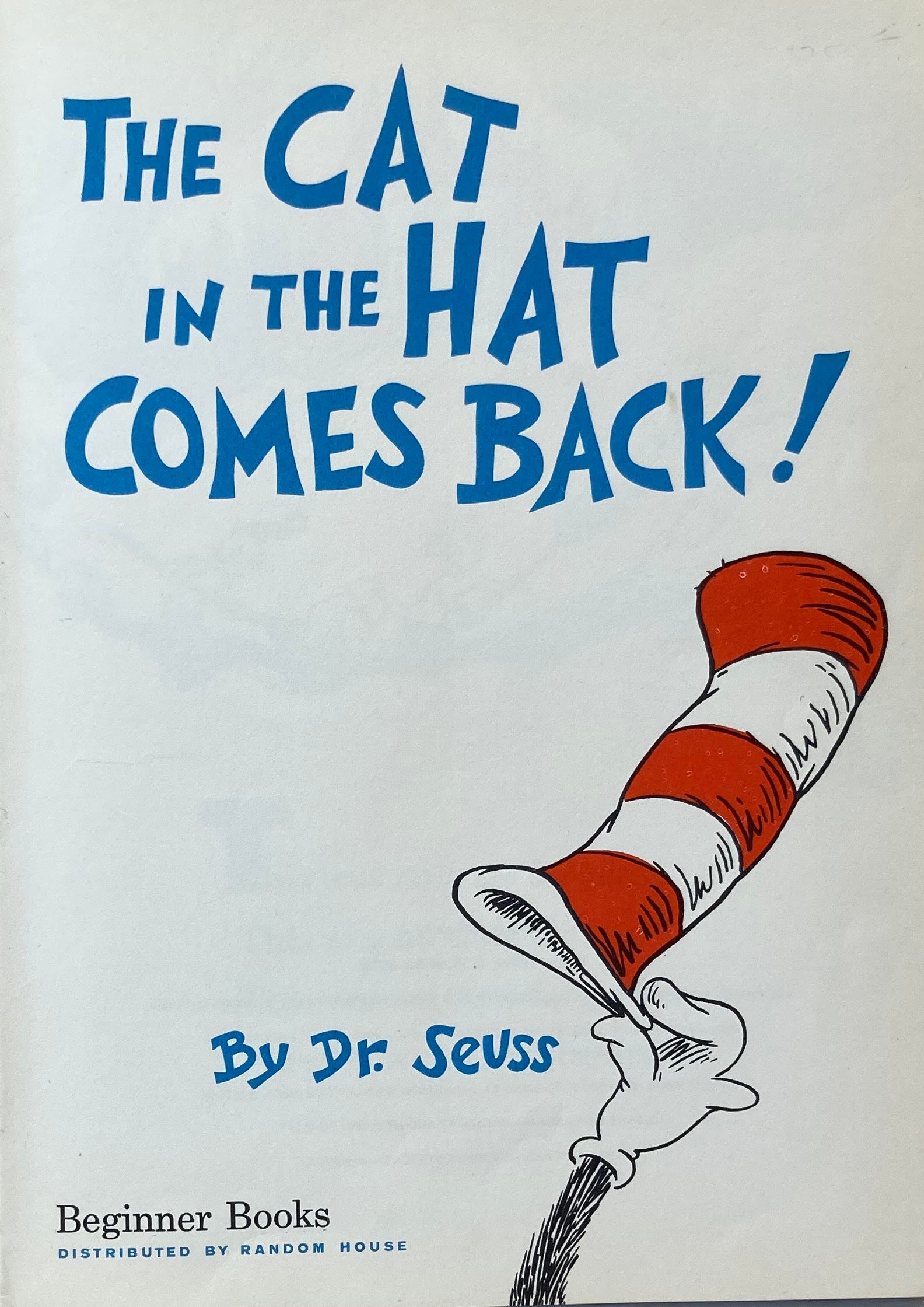 Stackinghat Book The Cat In The Hat Comes Back Book Cover