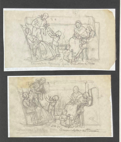 "Christmas Gathering" Pencil Studies