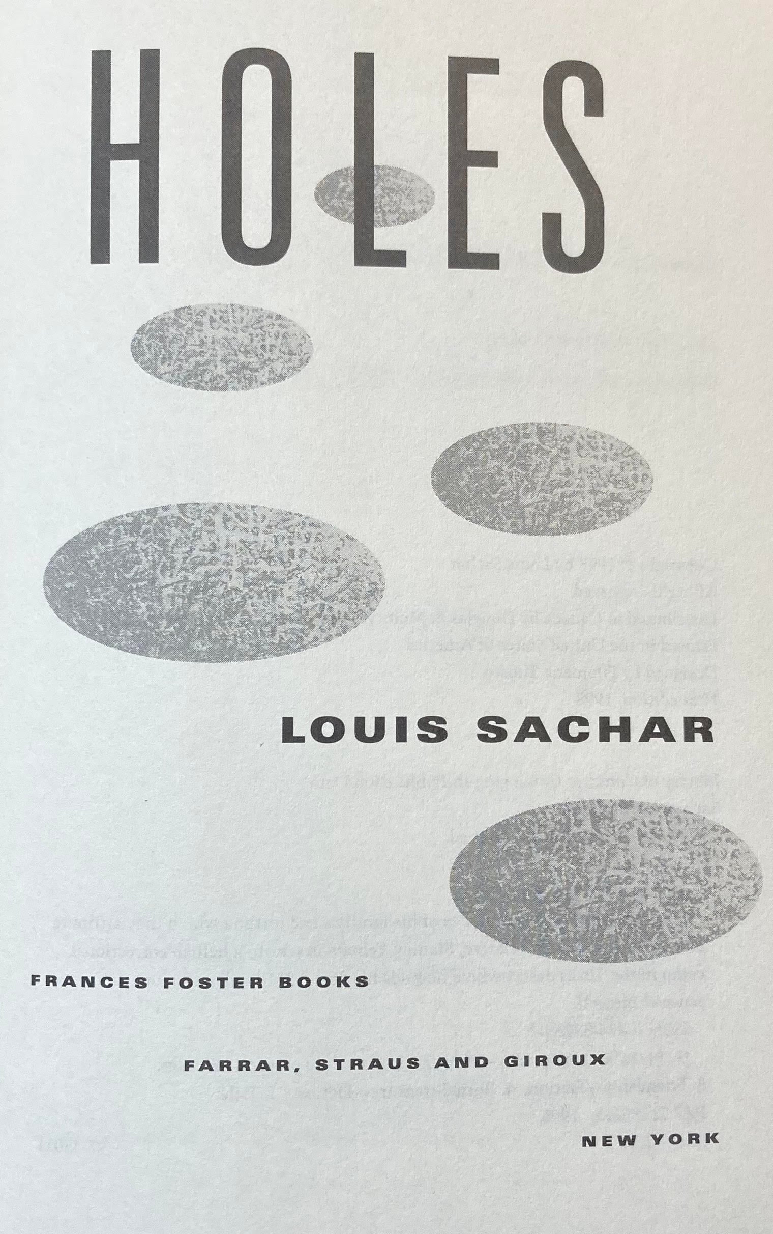 Holes: Louis Sachar  Holes book, Louis sachar, Louis sachar books