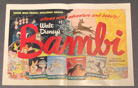 Promotional Poster for a Re-Release of Walt Disney's Bambi